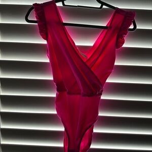 Amanda Uprichard Bold Pink bodysuit